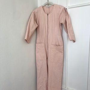 Millenial Pink Apiece Apart Fit + Flare Jumpsuit